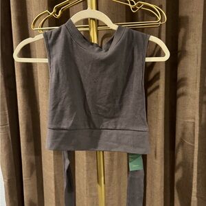 Charcoal Sleeveless Crop Top